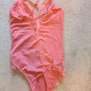 Women's Pink Lace Trim Intimate